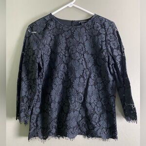 Ann Taylor Black Lace Blouse
